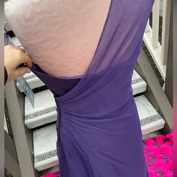 Jordon amethyst purple one shoulder maxi prom pageant gown NWT size 10 - Picture 10 of 14